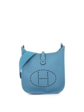 Hermes Shoulder Bag Evelyne 3 23 New Blue Jean Silver Taurillon Clemence